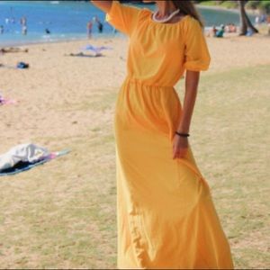 Yellow maxi dress